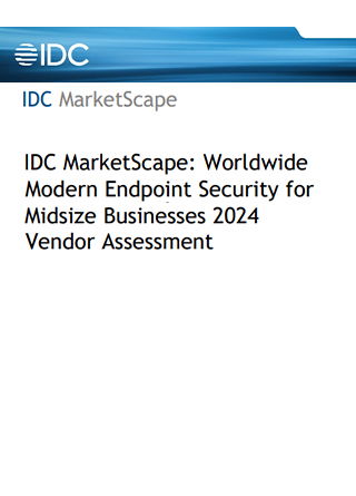 TechDogs - "IDC MarketScape: Worldwide Modern Endpoint Security for  Midsize Businesses 2024 Vendor Assessment"