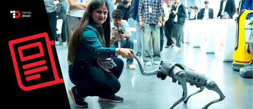 TechDogs-"Galgotias University Faces Scrutiny At Delhi AI Summit Over Chinese Robot Dog Display"