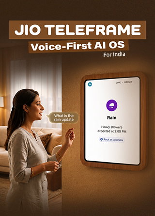 TechDogs-"Jio TeleFrame: The New Voice-First AI Operating System For Indian Smart Homes"
