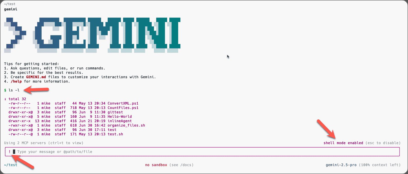 TechDogs-"Terminal-First Design"-"Gemini CLI White-Themed Terminal Showing Shell Mode And Directory Listing" TechDogs-"Terminal-First Design"-"Gemini CLI White-Themed Terminal Showing Shell Mode And Directory Listing"