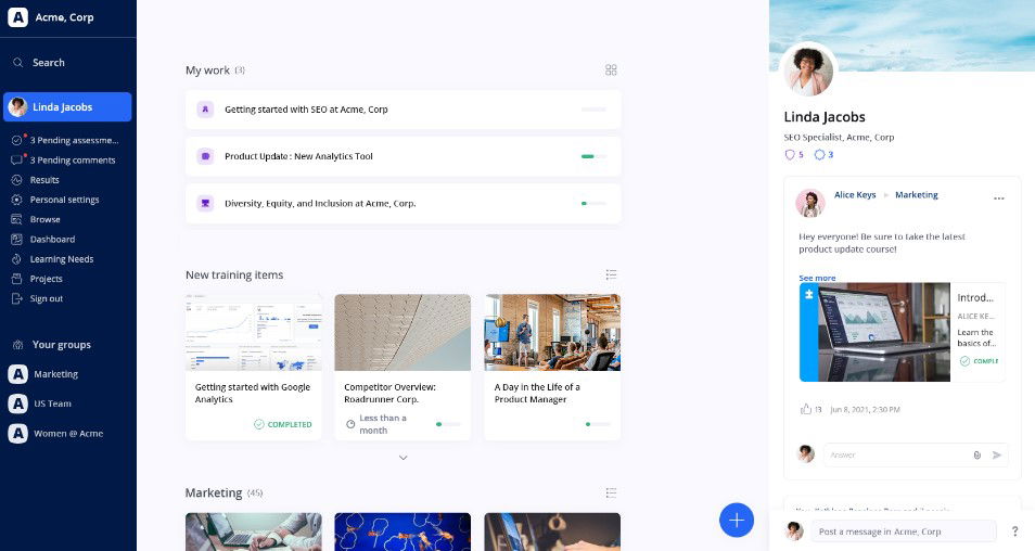 TechDogs-"360Learning"-"Screenshot Of 360Learning Dashboard"