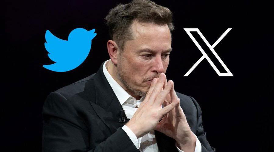 TechDogs-"X Corp’s Lawsuit Over The Twitter Brand"-"Elon Musk Appears Contemplative Between The Twitter Bird And X Logos, Symbolizing X Corp’s Ongoing Legal Battle Over The Twitter Trademark And Rebranding Dispute"