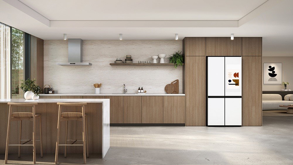 TechDogs-"What Is Samsung Showing With Gemini At CES 2026?"-"Samsung Bespoke AI Kitchen With Smart Refrigerator Powered By Gemini AI At CES 2026"