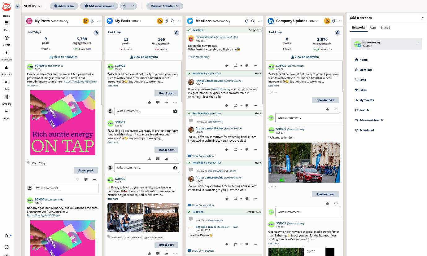 TechDogs-"Hootsuite: Best For Integration"-"Screenshot Of Hootsuite Dashboard"