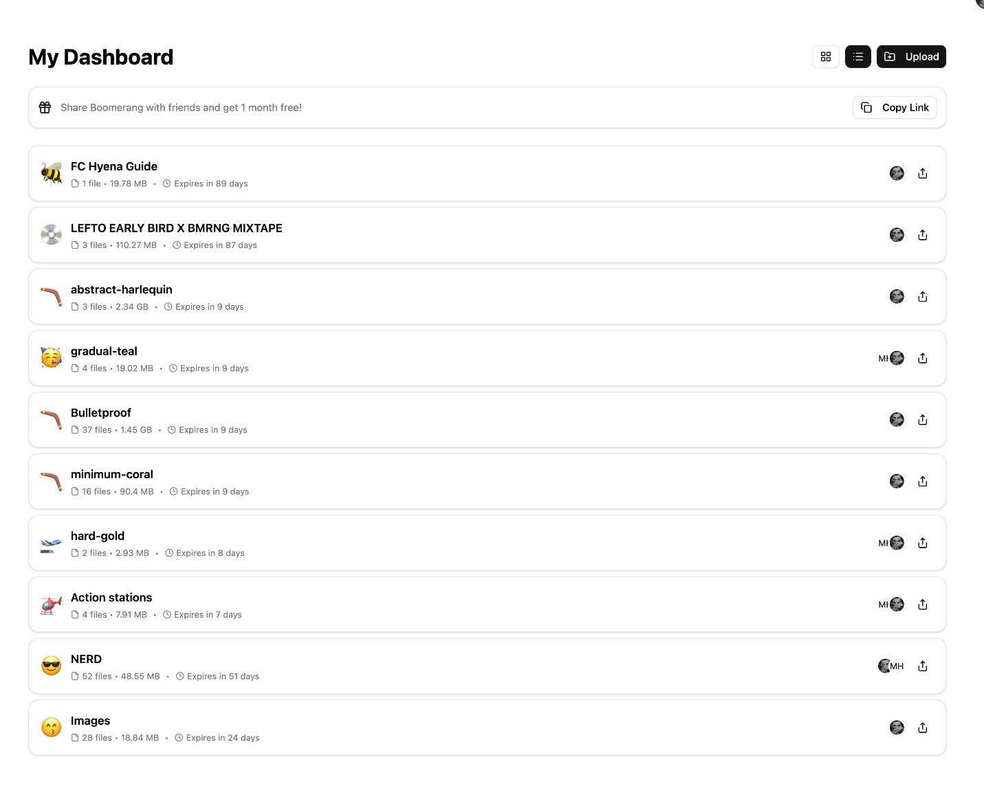 TechDogs-"WeTransfer Co-Founder Launches A Simple Alternative To WeTransfer"-"A Dashboard Screenshot Of Boomerang"