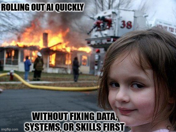 TechDogs-"The Importance Of Clean Data And Strong Systems"-"An Image Showing Meme Of AI Readiness"