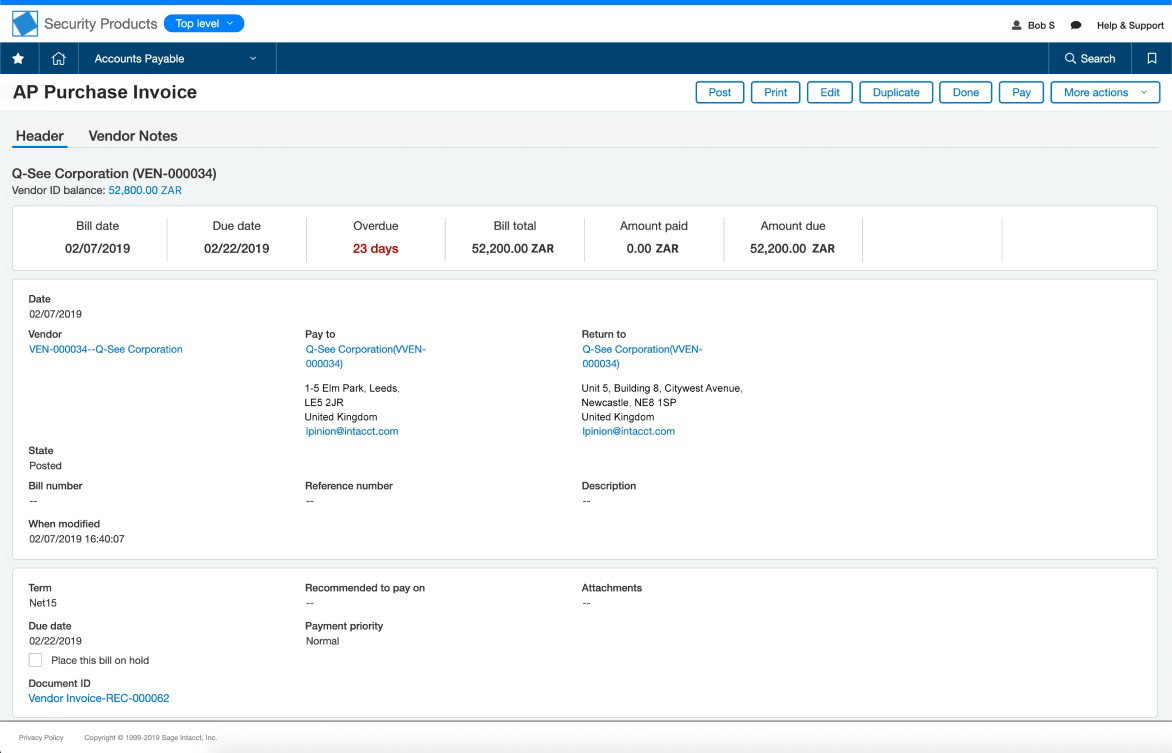 TechDogs-"Sage Intacct:&nbsp;Best For Enterprise"-"A Dashboard Image Of Sage Intacct Accounting Software"