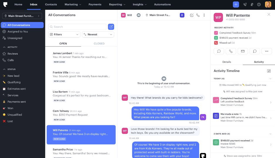 TechDogs-"Podium: Best User Experience (UX)"-"Screenshot Of Podium Dashboard"