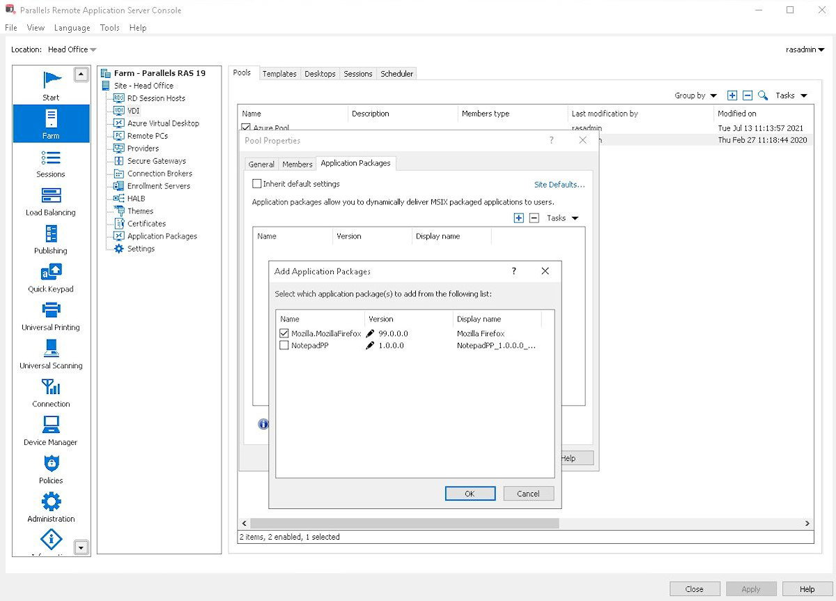 TechDogs-"Parallels Remote Application Server (RAS): Best User Experience (UX)"-"Screenshot Of Parallels RAS Dashboard"