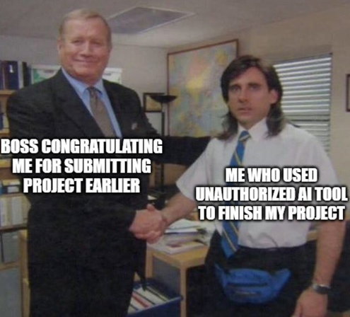 TechDogs-"Optimizing Productivity"-"An Image Showing Unauthorized Usage Of AI"