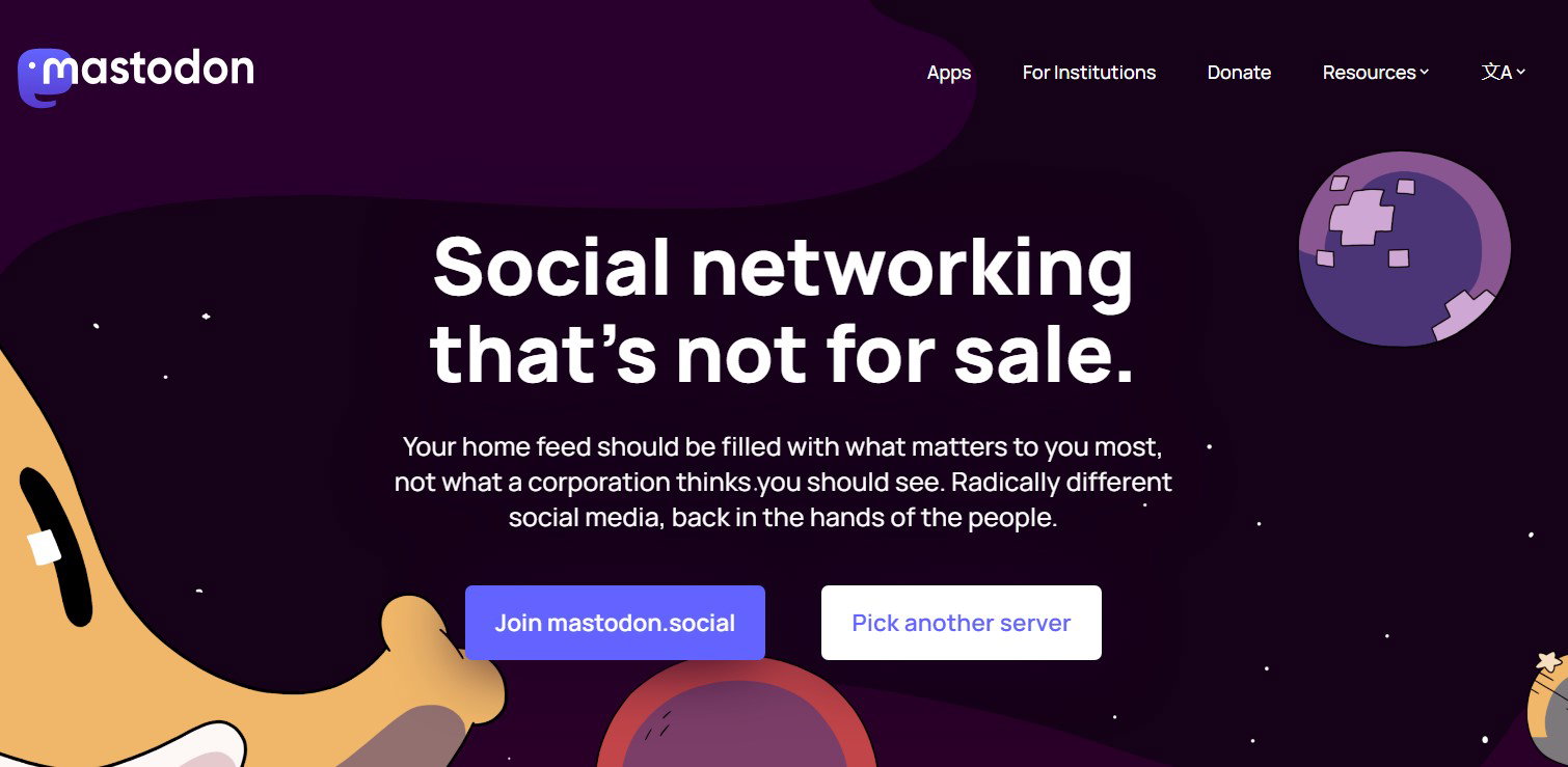 TechDogs-"What Is Mastodon?"-"An Image Of Mastodon Homepage"