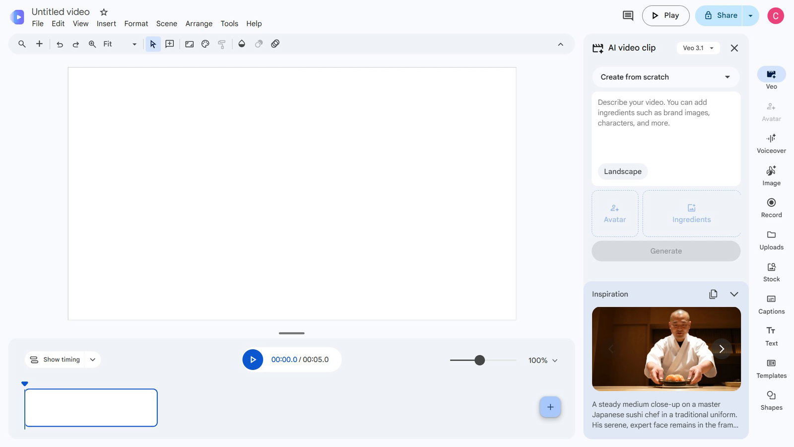 TechDogs-"Google Veo 3.1"-": A Screenshot Of The Starting Page On The Google Vids Platform Using Google Veo 3.1"