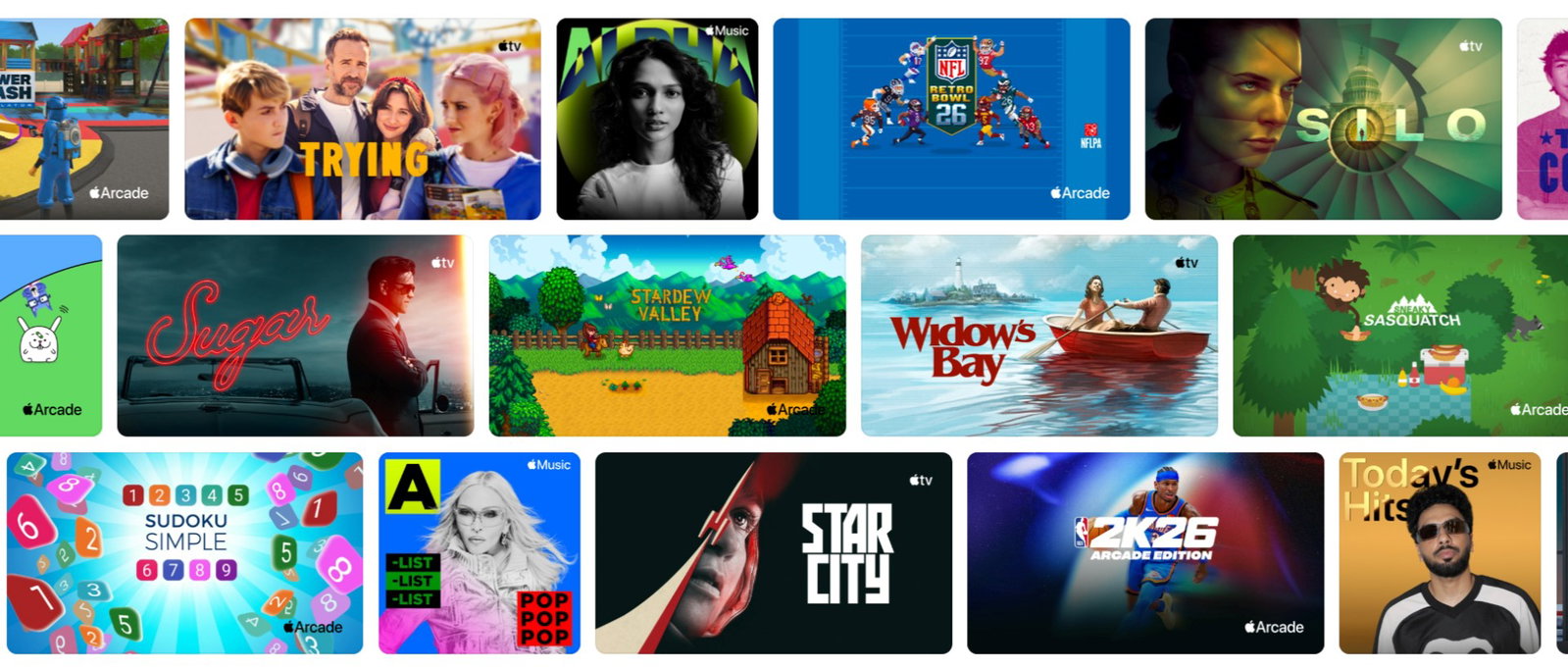 TechDogs-"Other Apple Services Not Covered In Apple One"-"An Image Depicting The Titles Available Through Apple One"