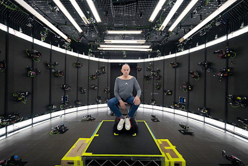 TechDogs-"How Is AI Used In Hollywood?"-"An Image Showing‘Wednesday’ guest star Christopher Lloyd filmed on Eyeline Studios’s Volumetric Capture stage"