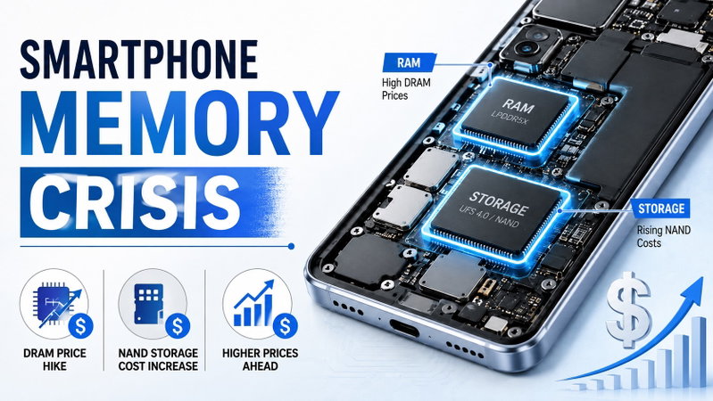 TechDogs-"Inside The RAM And Storage Crisis: How The AI Boom Is Squeezing Supply"-"An Image Depicting The Smartphone Memory Crisis"