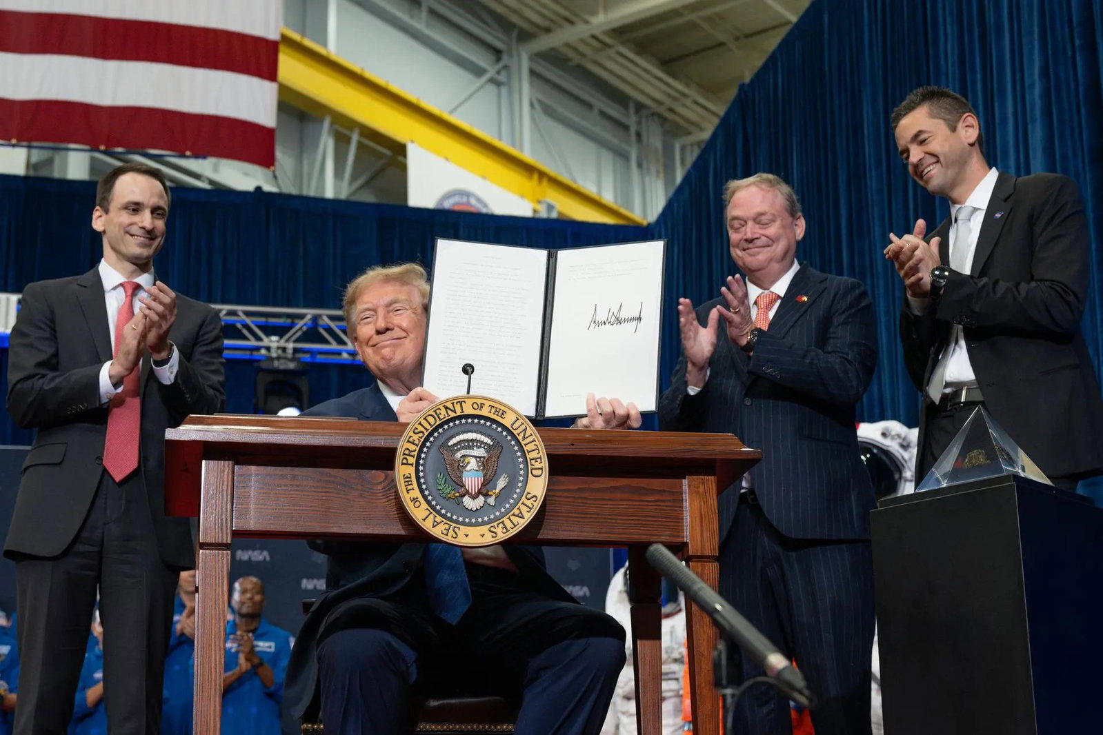 TechDogs-"What Is Trump’s U.S. Space Academy?"-"An Image Of President Donald Trump Presenting An Executive Order Establishing The United States Space Academy"
