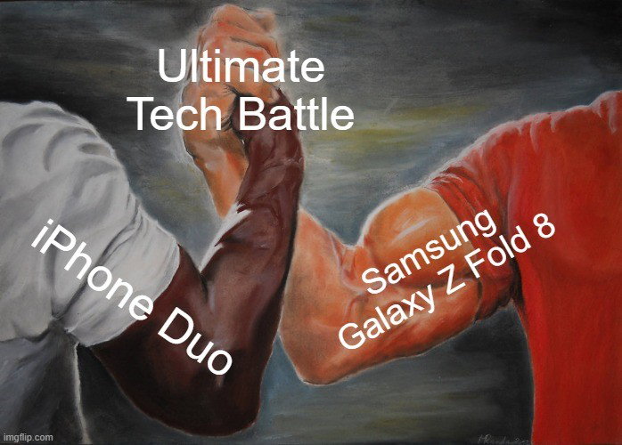 TechDogs-"Meme Showing Technology Battle Between Apple And Samsung"