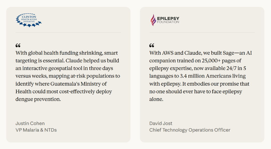 TechDogs-"A Screenshot Of Testimonials Of Anthropic Claude Nonprofit Users"