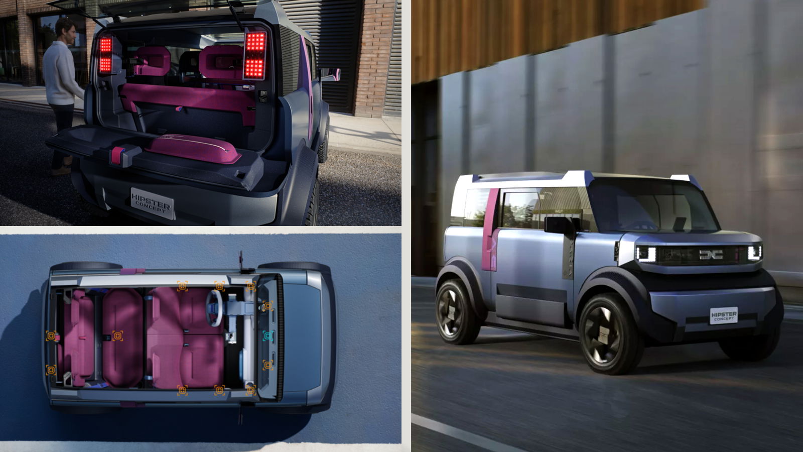 TechDogs-"A Collage Of Images Of Renault Dacia's Hipster Concept Prototype"