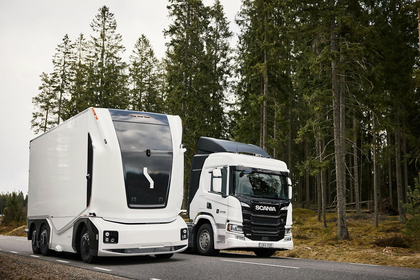 TechDogs-"An Image Of Einride Self-Driving Trucks"