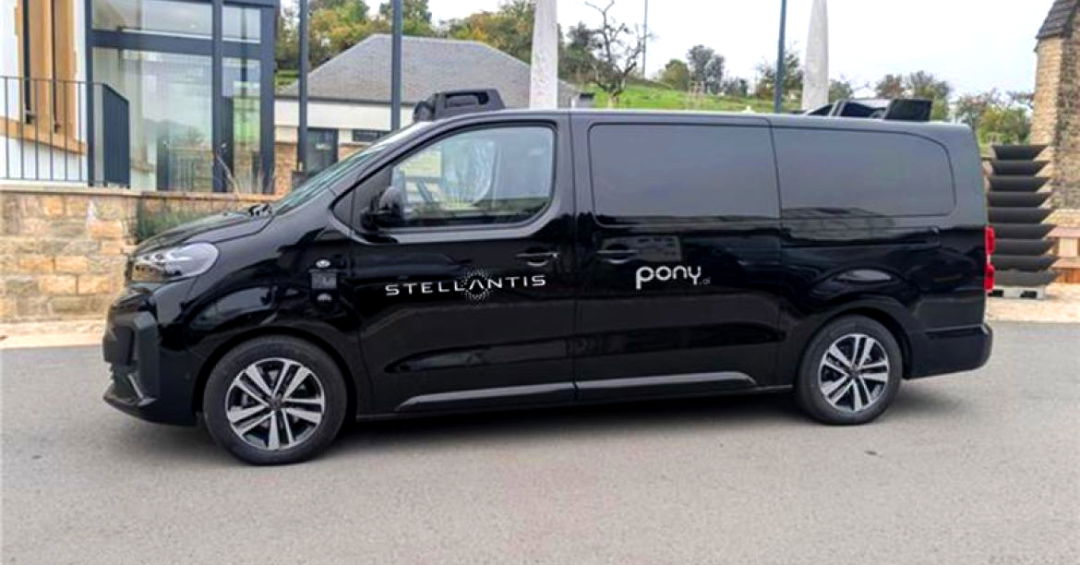 TechDogs-"An Image Of A Stellantis & Pony.ai Van"