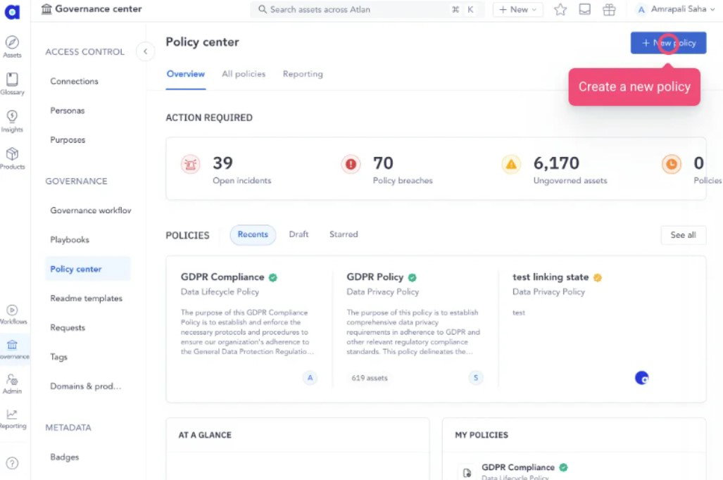 TechDogs-"Atlan: Best Overall"-"A Screenshot Of Atlan Dashboard"