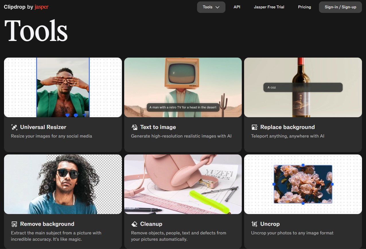 TechDogs-"Clipdrop"-"An Image Showing Webpage Of Clipdrop"