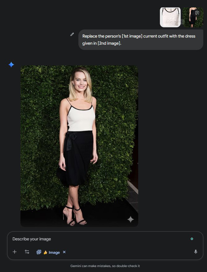TechDogs-"Use Case 1: Virtual Try‑Ons And Fashion Visualization"-"Person Standing Against Green Background Wearing White Top And Black Skirt"