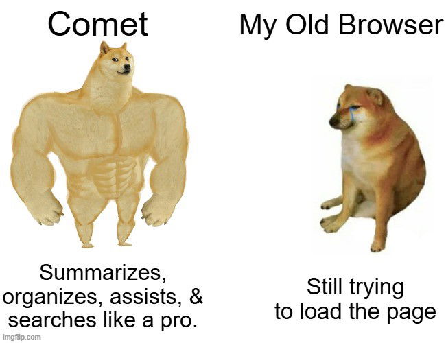 TechDogs-"What Are The Key Features Of Comet Browser?"-"An Image Showing Meme Of Comet"