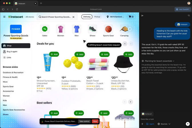 TechDogs-"Core Features Of ChatGPT Atlas"-"An Image Of UI Of ChatGPT ATLAS"