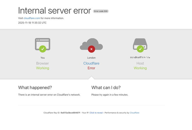 TechDogs-"Application-Level Outages"-"Cloudflare Error Page Showing Browser Working, Host Working And Cloudflare Endpoint Failing With Internal Server Error Message"