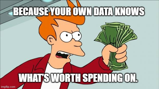 TechDogs-"What Are The Key Benefits Of Using First-Party Data?"-"An Image Showing A Character Holding Money With A Text - Because Your Own Data Knows What’s Worth Spending On"