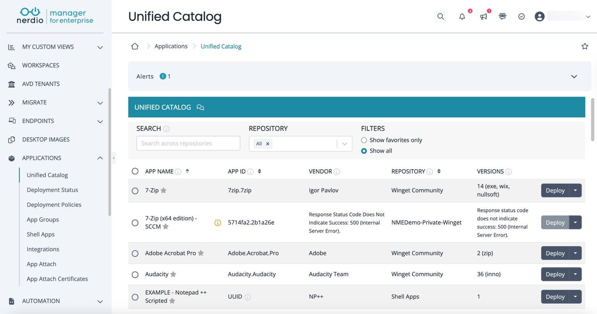 TechDogs-"Nerdio Manager: Best for Integration"-"Screenshot Of Nerdio Manager Dashboard"