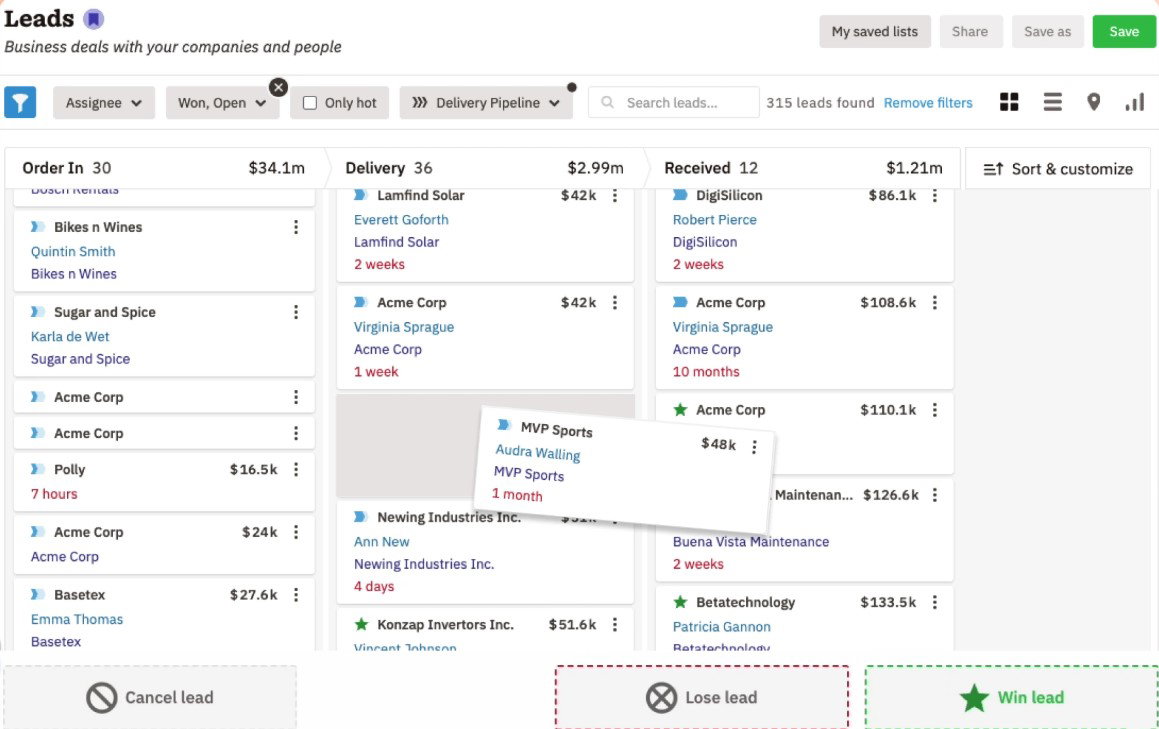 TechDogs-"Pipeline Management"-"An Image Showing Pipeline Management Of Nutshell CRM"