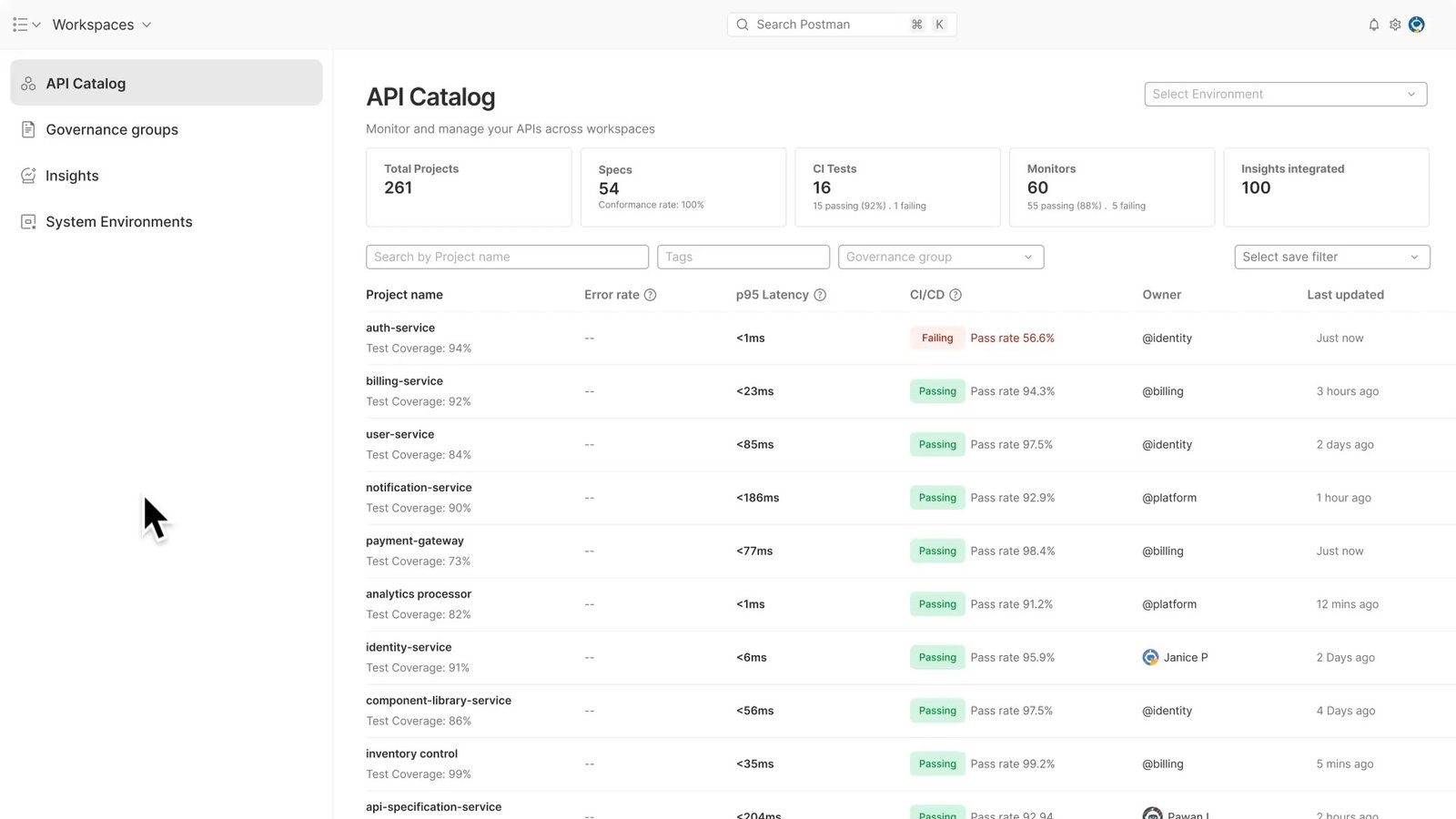TechDogs-"Postman: Best User Experience (UX)"-"A Screenshot Of The API Catalog Tab On The Postman Platform"
