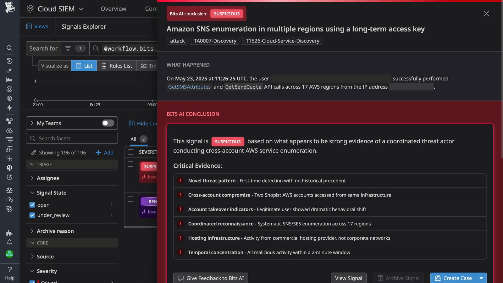 TechDogs-"Datadog Cloud SIEM: Best For Integration"-"A Screenshot Of The Dashboard Of The Datadog Cloud SIEM Platform"