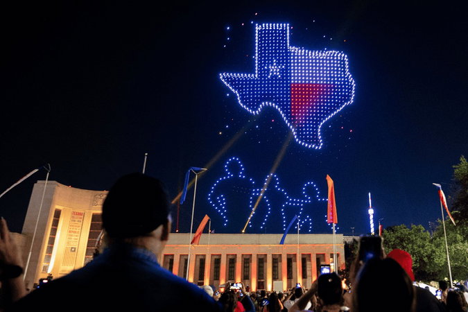 TechDogs-"Product Launches"-"An Image Showing Ford Drone Show"