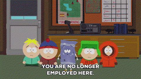 TechDogs-"What To Do Immediately After A Layoff ?"-"A Gif With A Text “You Are No Longer Employed Here.”"