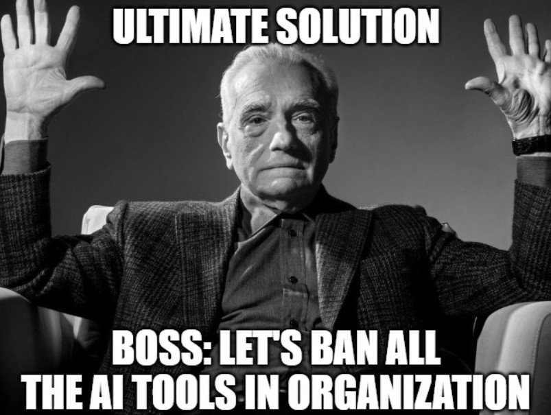 TechDogs-"How to Prevent Shadow AI?"-"An Image Showing Leader Suggesting Comprehensive AI Ban"