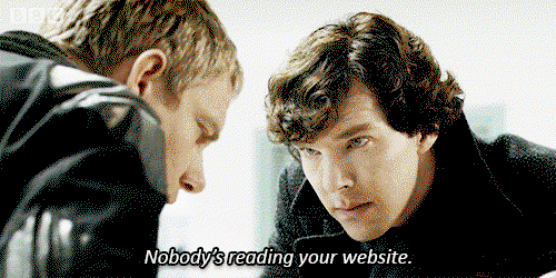 TechDogs-"How Fake Reviews Impact Consumers And Businesses?"-"A Gif Of Sherlok Holmes With A Text - Nobody's Reading Your Website"