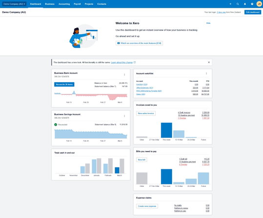 TechDogs-"Xero"-"An Image Showing Dashboard Of Xero" TechDogs-"Xero"-"An Image Showing Dashboard Of Xero"