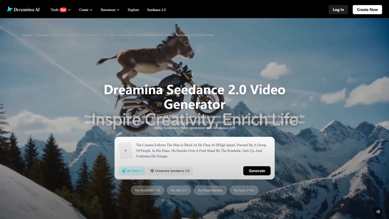 TechDogs-"Seedance 2.0"-"A Screenshot Of The Starting Page Of The Dreamina AI Platform Using Seedance 2.0"