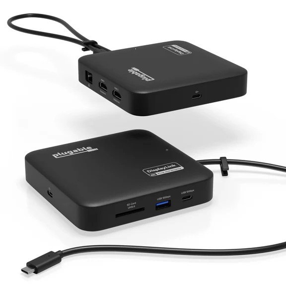 TechDogs-"USB-C Hubs And Docking Stations: The One-Cable Workstation"-"Image Of Plugable USB-C Dual HDMI Docking Station"