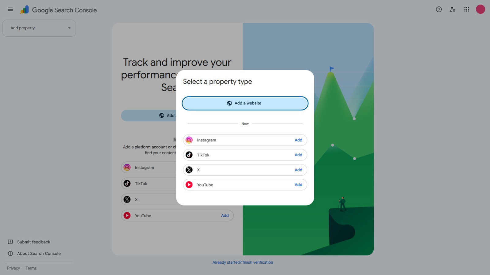 TechDogs-"How To Track Social Media Posts In Google Search Console: A Step-By-Step Guide"-"An Image Of Google Search Console Showing The New Properties To Track"