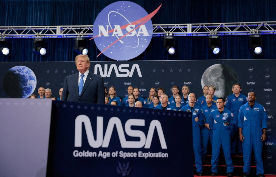 TechDogs-"Who Is On The U.S. Space Academy Commission?"-"An Image Of President Donald Trump And Taking Part In Congressional Space Medal Of Honor Presentation To The Artemis II Crew At NASA's Johnson Space Center In Houston, Texas"