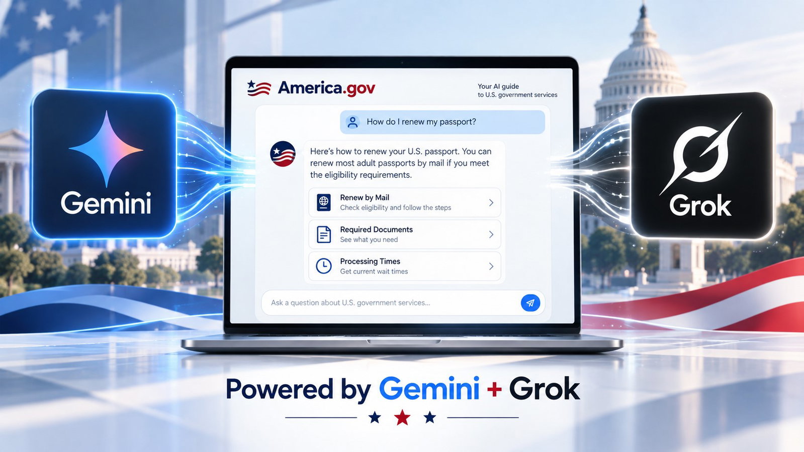 TechDogs-"Is America.gov Powered By Gemini And Grok?"-"An Image Showing America.gov Powered By Gemini And Grok"