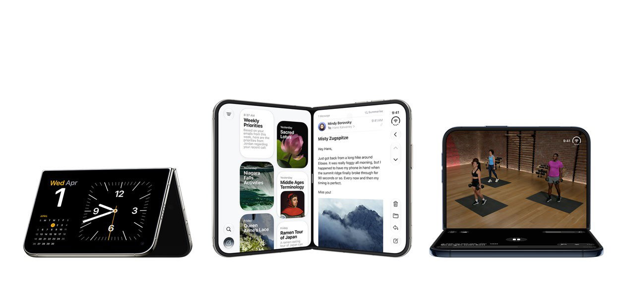 TechDogs-"2. The Folding Mechanism Introduces New Durability And Maintenance Considerations"-"An Image Showing Folding Variations Of iPhone Duo"