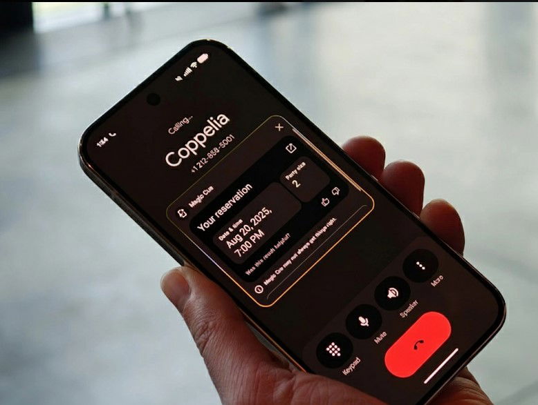TechDogs-"Magic Cue"-"Pixel 10 Pro Magic Cue Showing Restaurant Reservation Details."