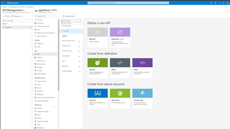 TechDogs-"Azure API Management By Microsoft: Best For Enterprise"-"A Screenshot Of The Add API Tab On Microsoft's Azure API Management Platform"