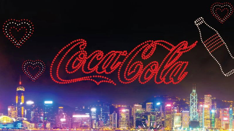 TechDogs-"Interactive Engagement"-"An Image Showing Coca-Cola Celebrating Valentine's Day With First Drone"